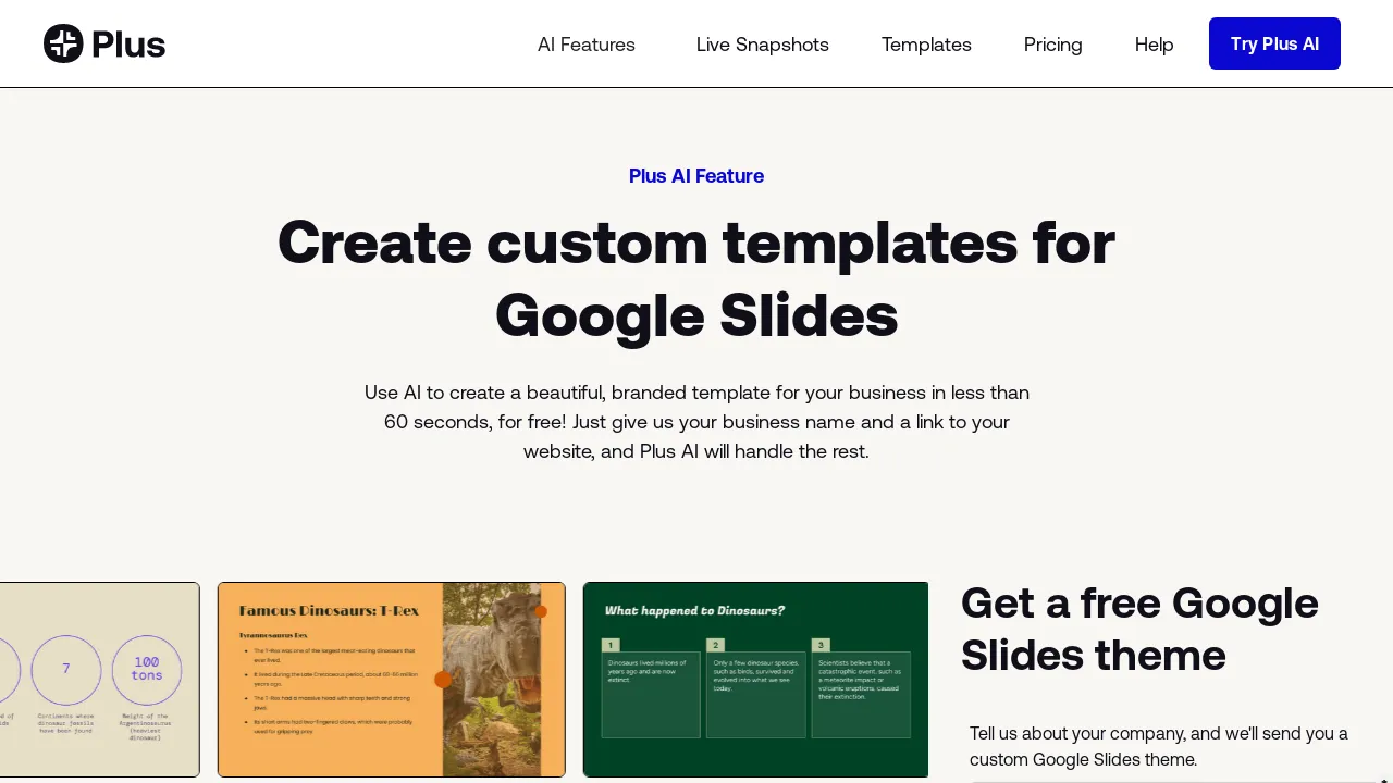 Free Google Slides templates by Plus AI screenshot