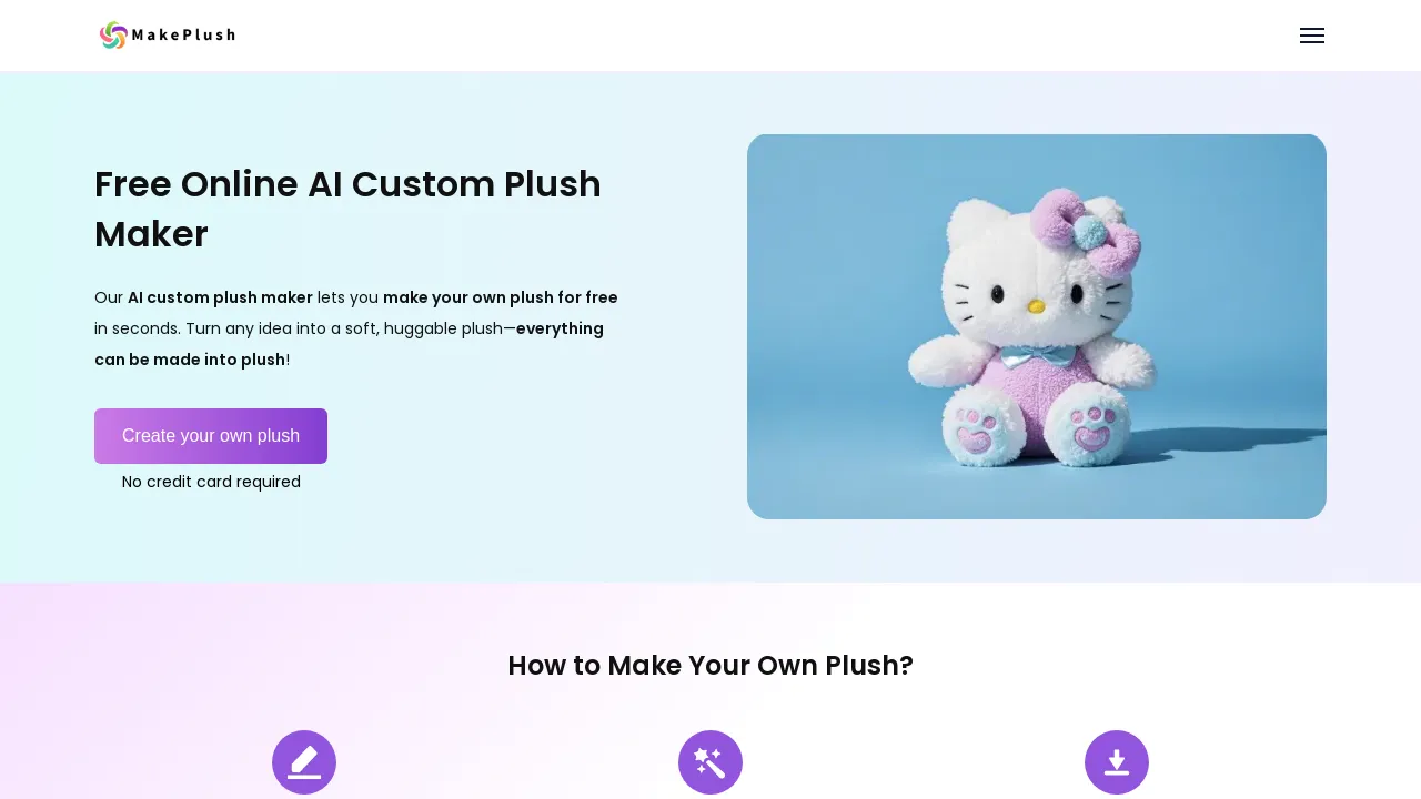 Free Online AI Custom Plush Maker (No Sign-UP) screenshot