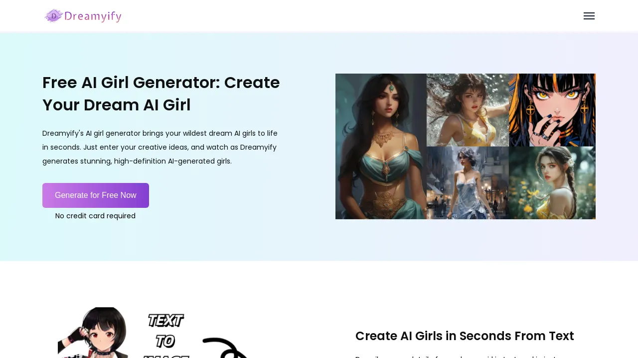 Free Online AI Girl Generator | Dreamyify