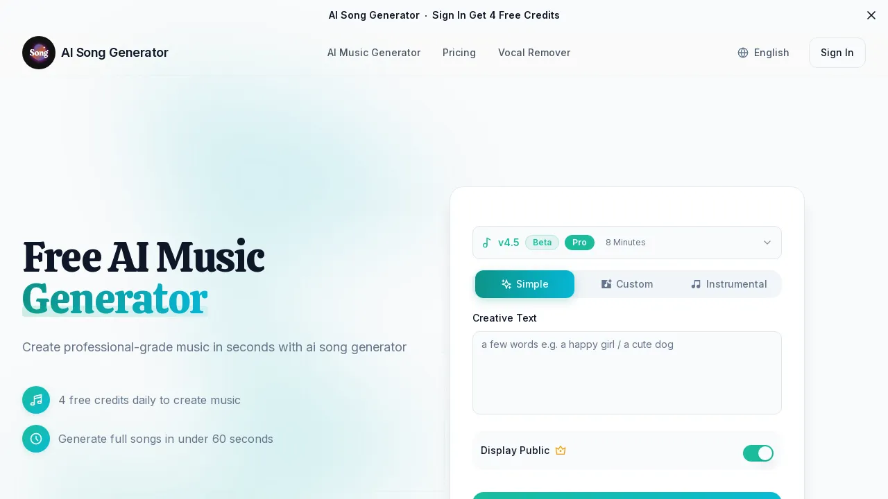 Free Song AI Generator