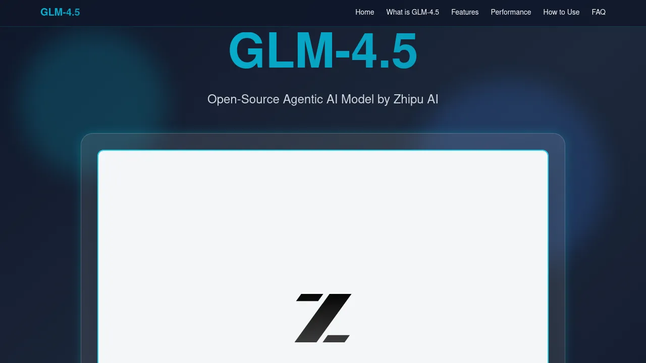 GLM-4.5 Open-Source Agentic AI Model by Zhipu AI