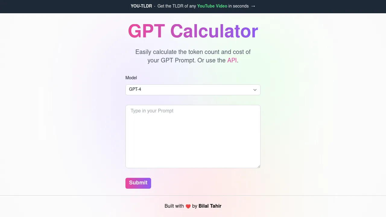 GPT Calculator screenshot
