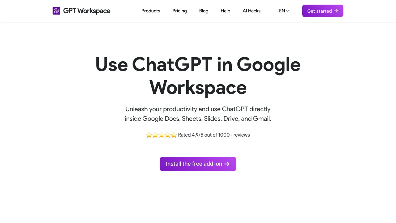 GPT Workspace screenshot