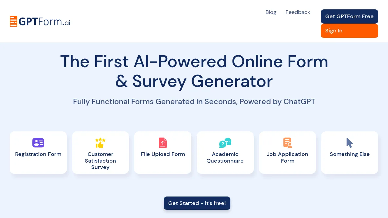 GPTForm screenshot