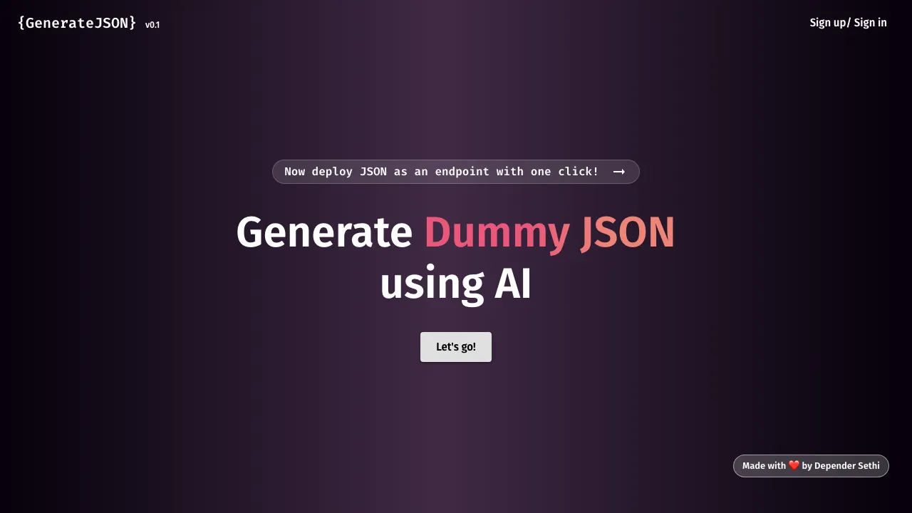 Generate JSON screenshot
