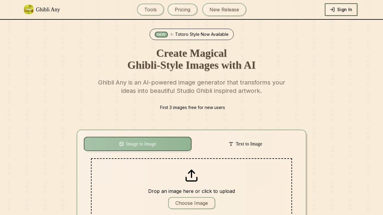 Ghibli Any | Studio Ghibli Style AI Image Generator