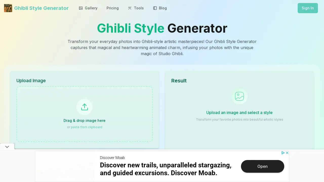 Ghibli Style Generator screenshot