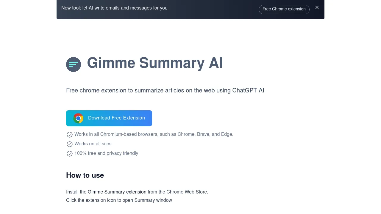 Gimme Summary AI screenshot