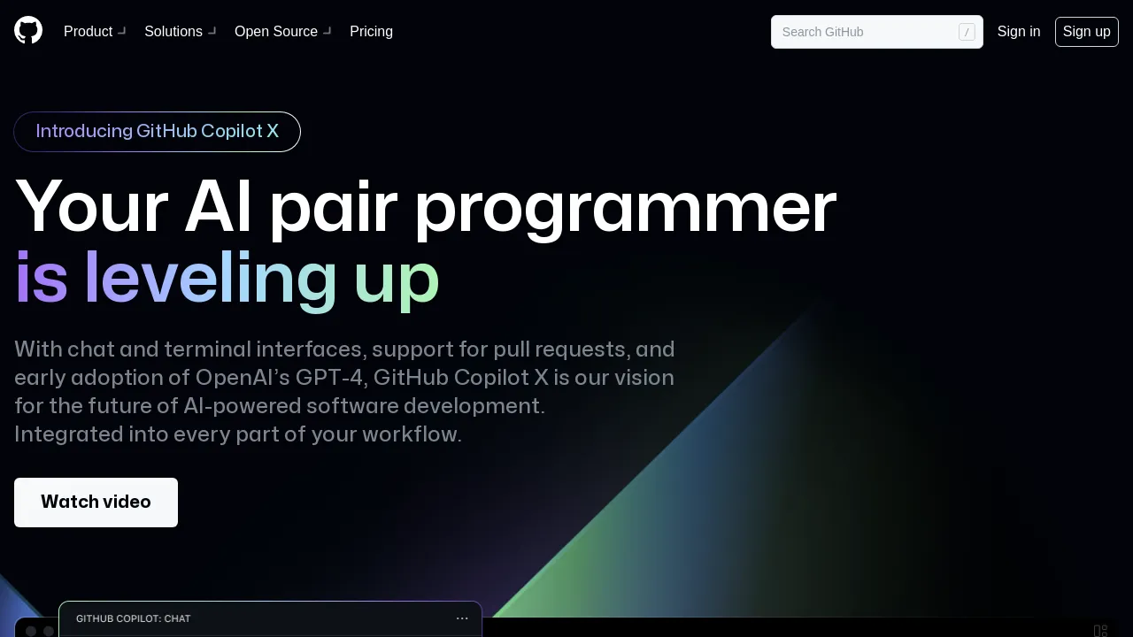 GitHub Copilot X screenshot