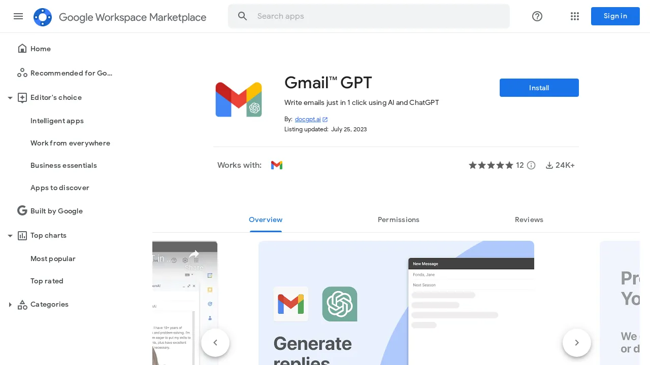 GmailGPT screenshot