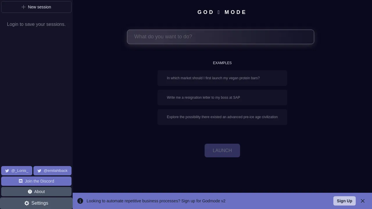 Godmode screenshot