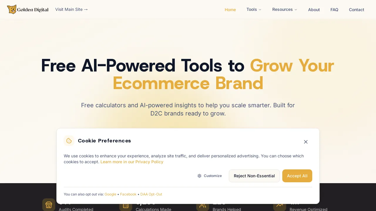 Golden Digital's Free D2C Marketing Tools