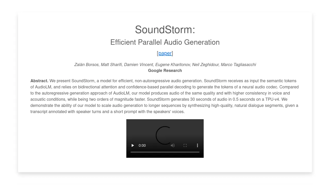 Google’s Soundstorm screenshot