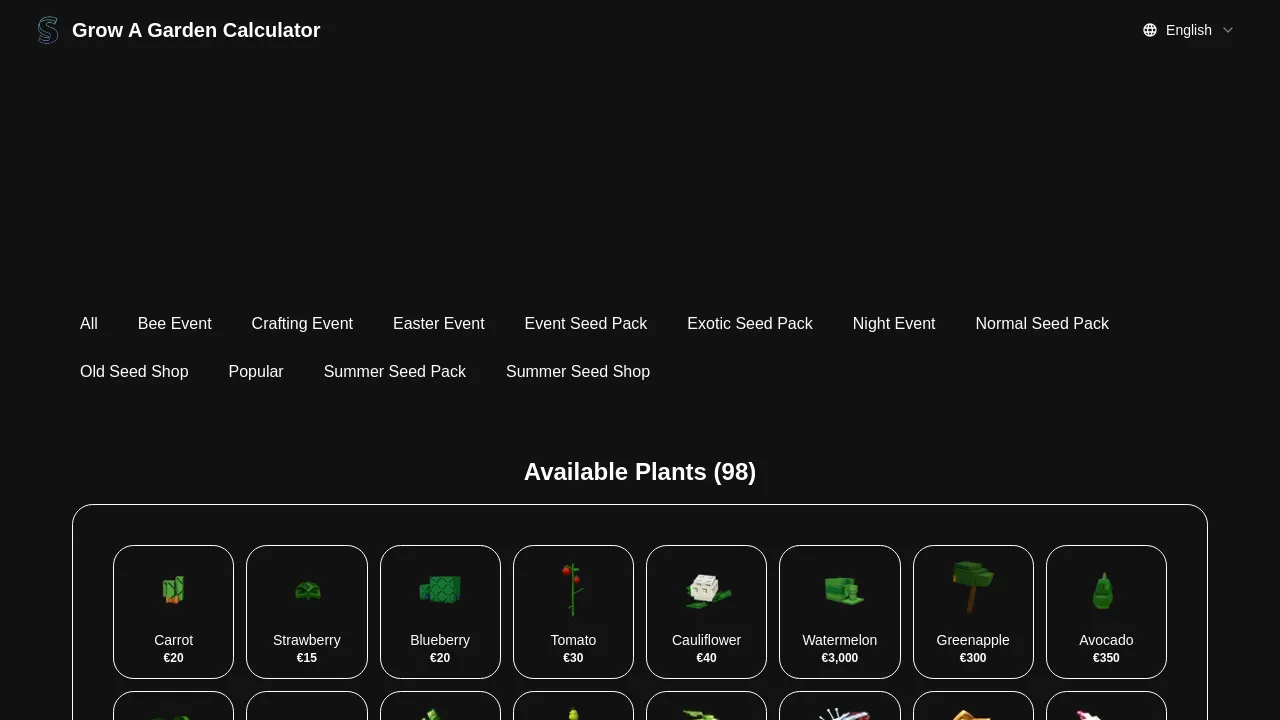 Grow A Garden Calculator