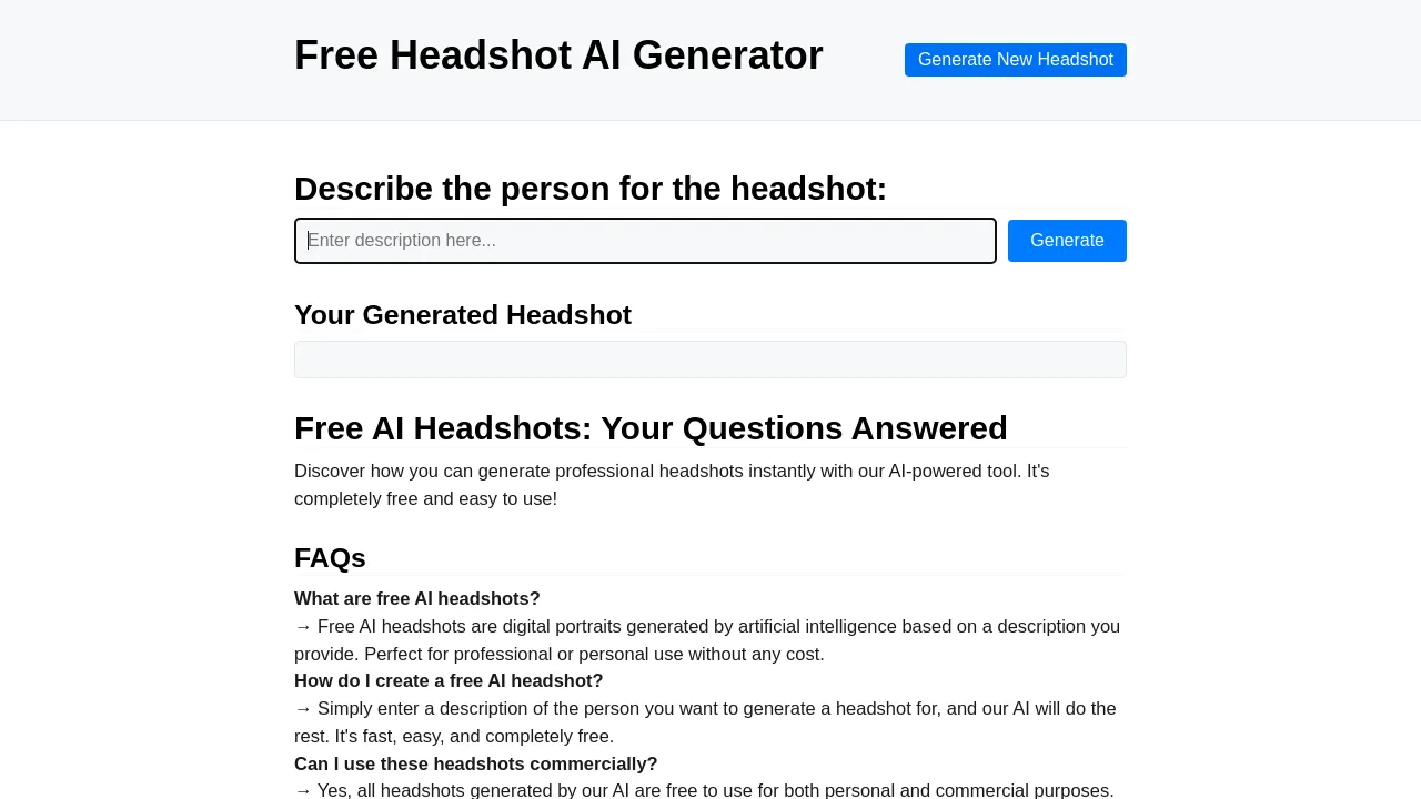 Headshot AI Generator