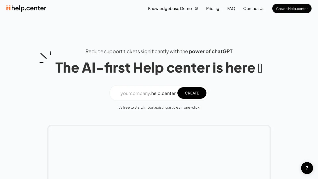 Help Center screenshot