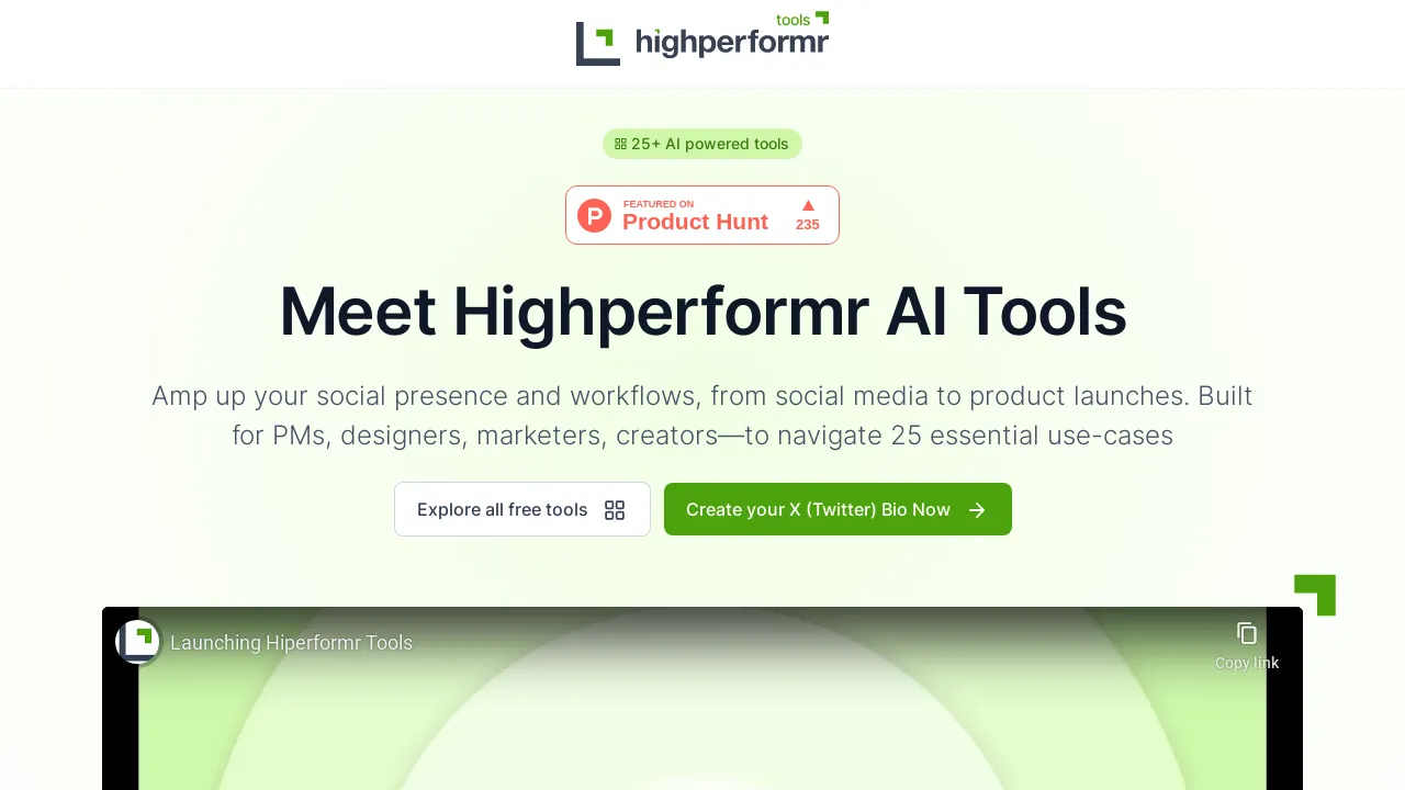 Highperformr AI Tools