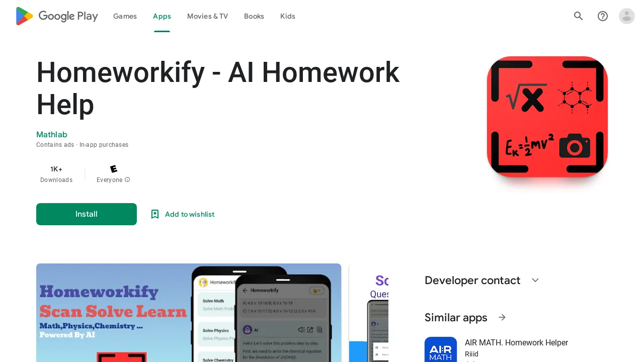 Homeworkify screenshot