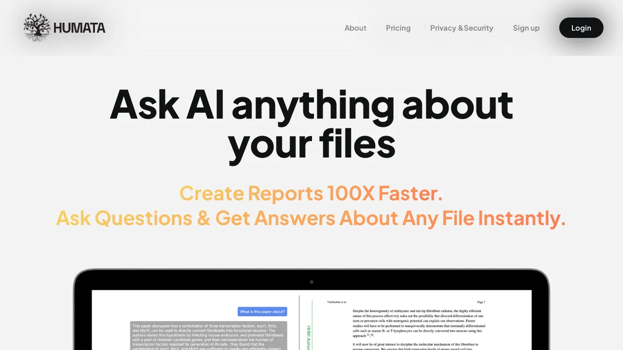 Humata AI screenshot