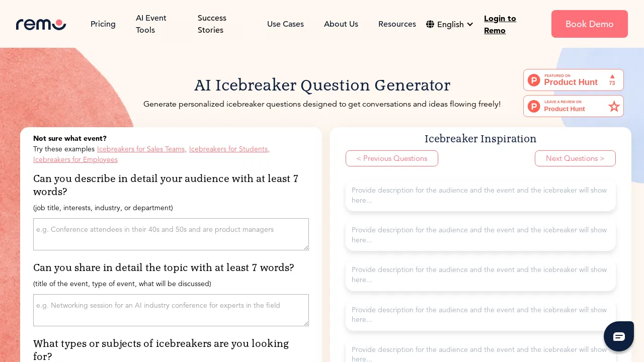 Icebreaker Question Generator screenshot