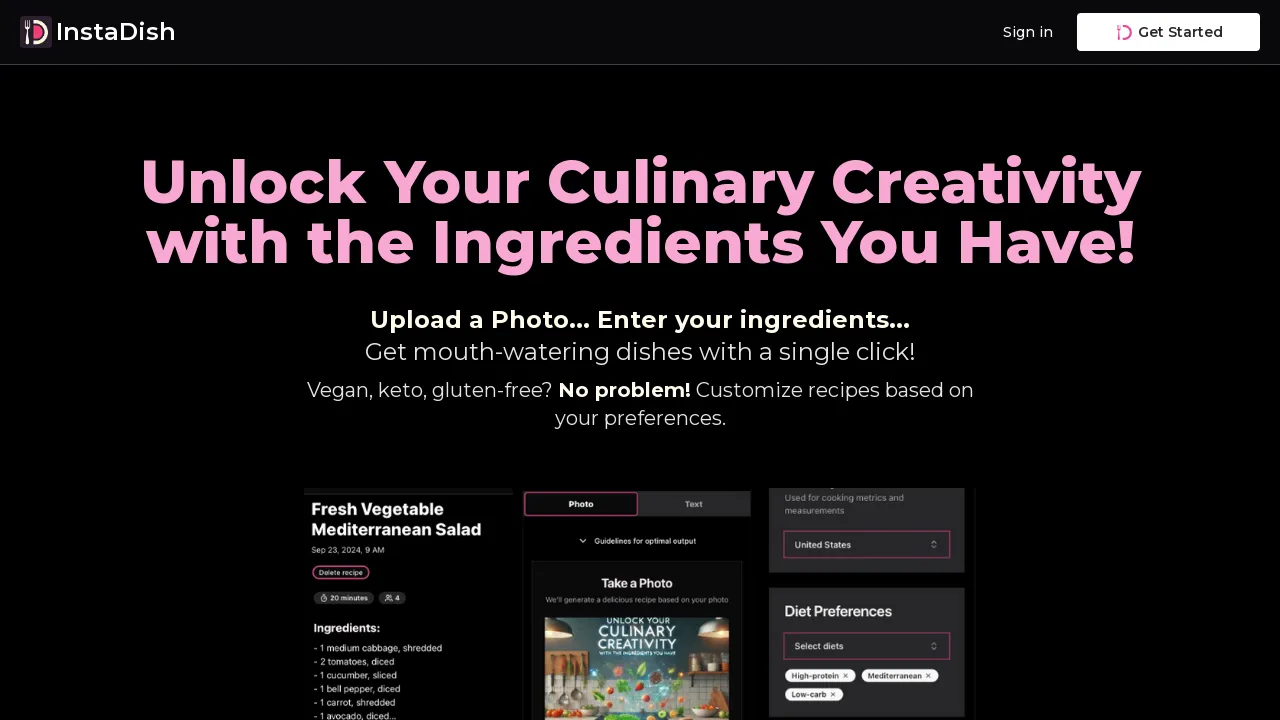 InstaDish screenshot