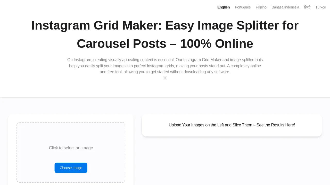 Instagram grid maker screenshot