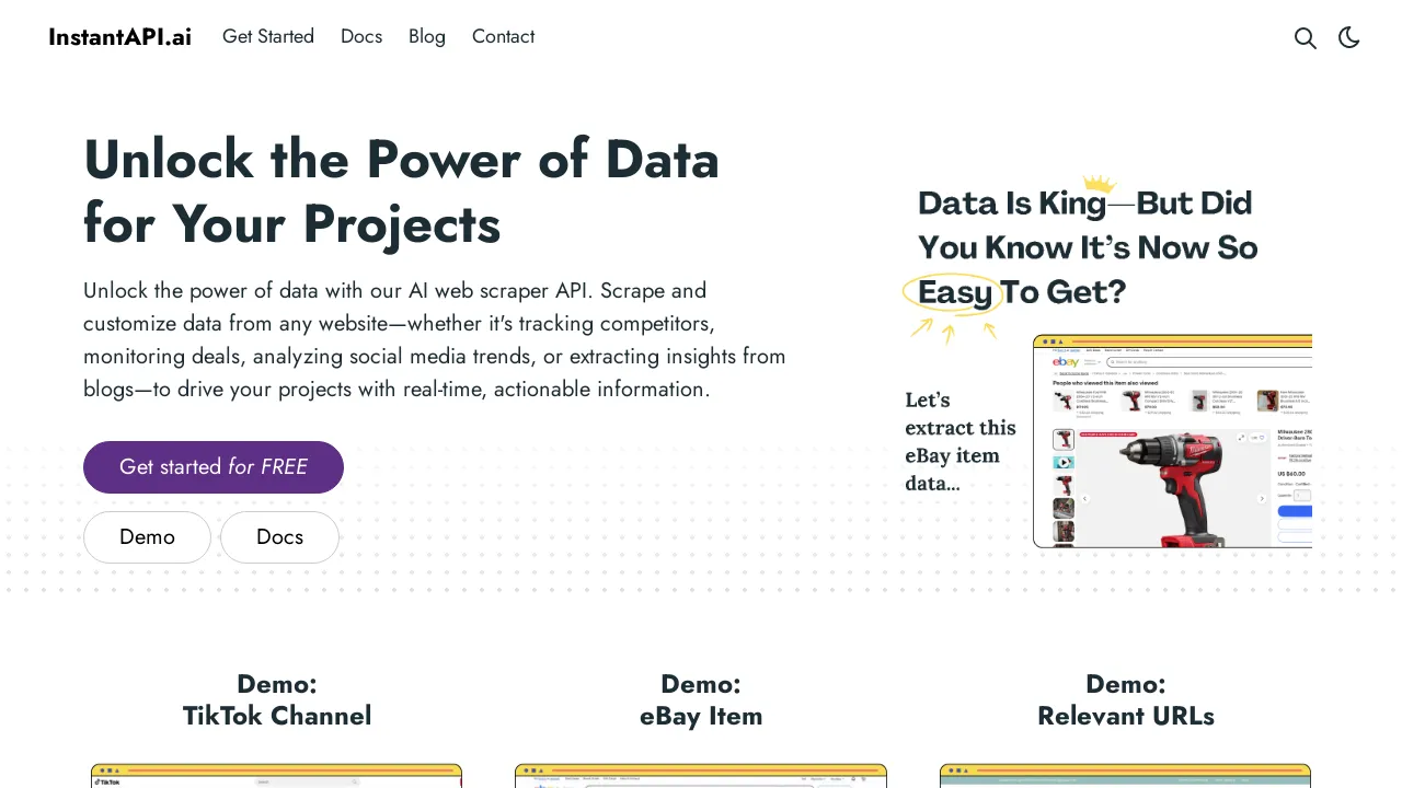 InstantAPI: Fast, Flexible API Creation for Seamless Data Management screenshot