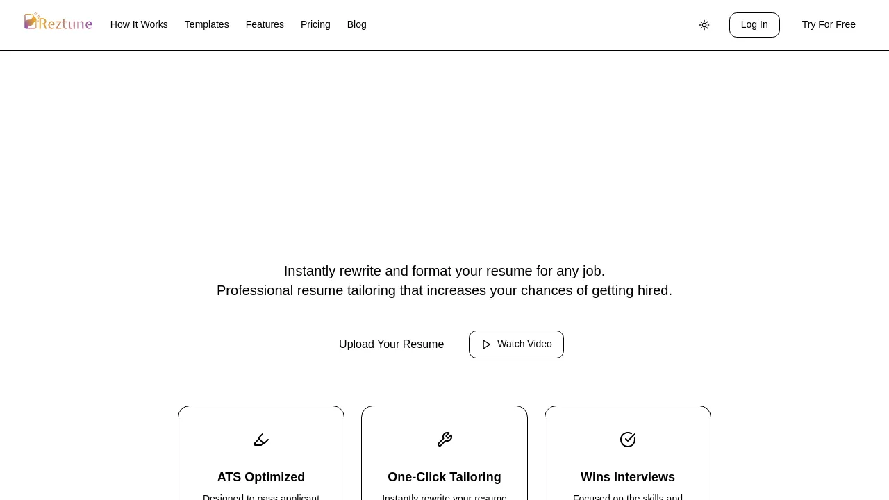 Instantly rewrite and format your resume for any job screenshot