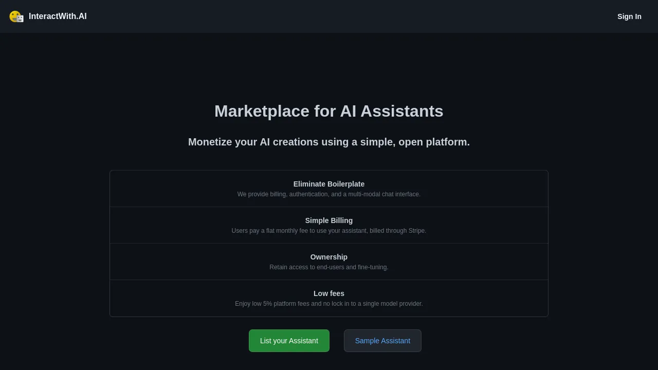 InteractWith.AI Marketplace screenshot