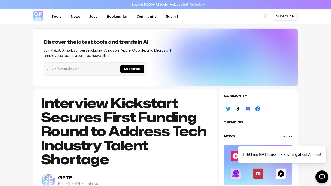Interview Kickstart Secures First Funding Round to Address Tech Industry Talent Shortage screenshot