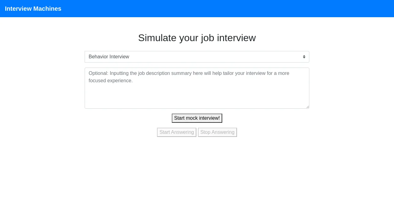 Interview Machines screenshot