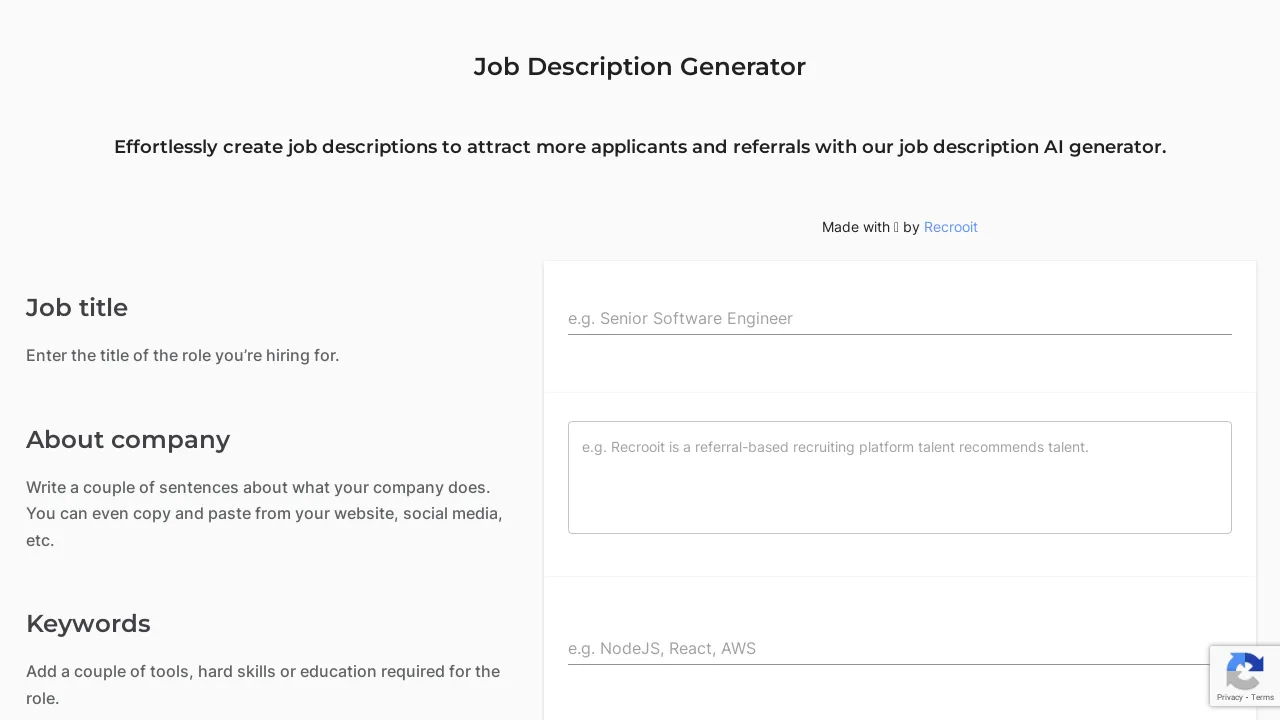 Job Description Generator screenshot