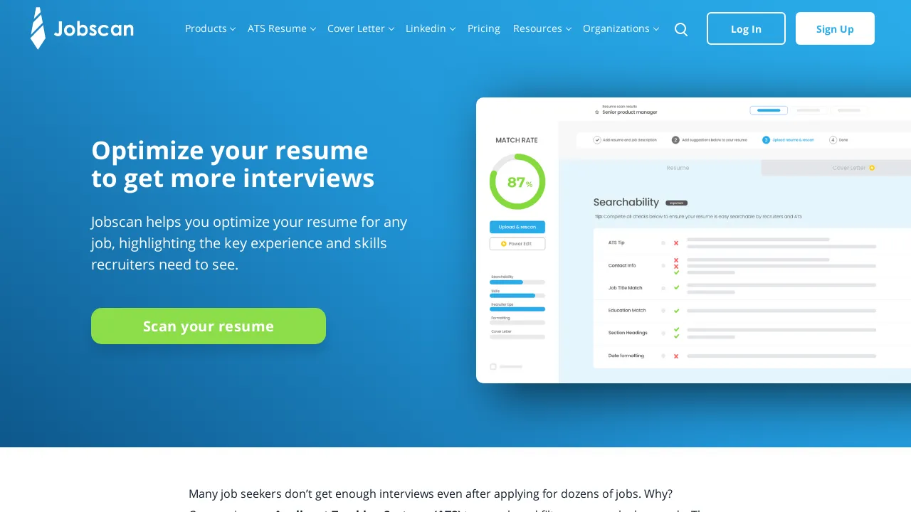 Jobscan screenshot