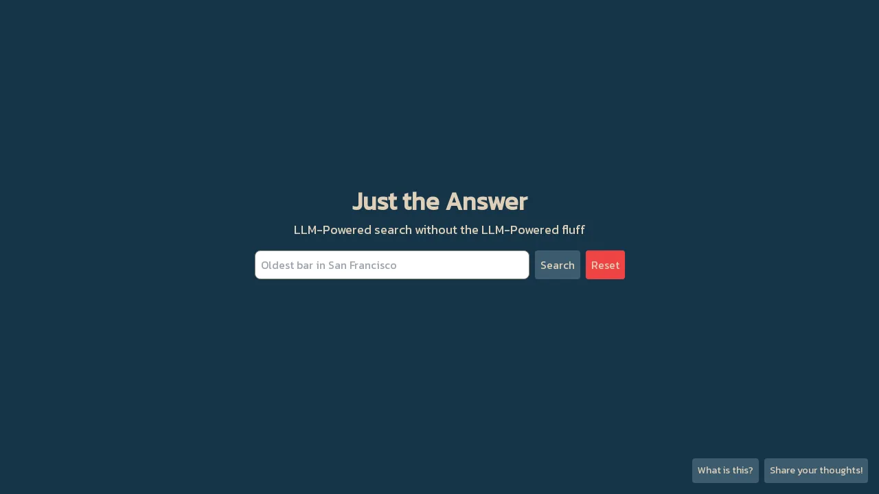 Just the Answer screenshot