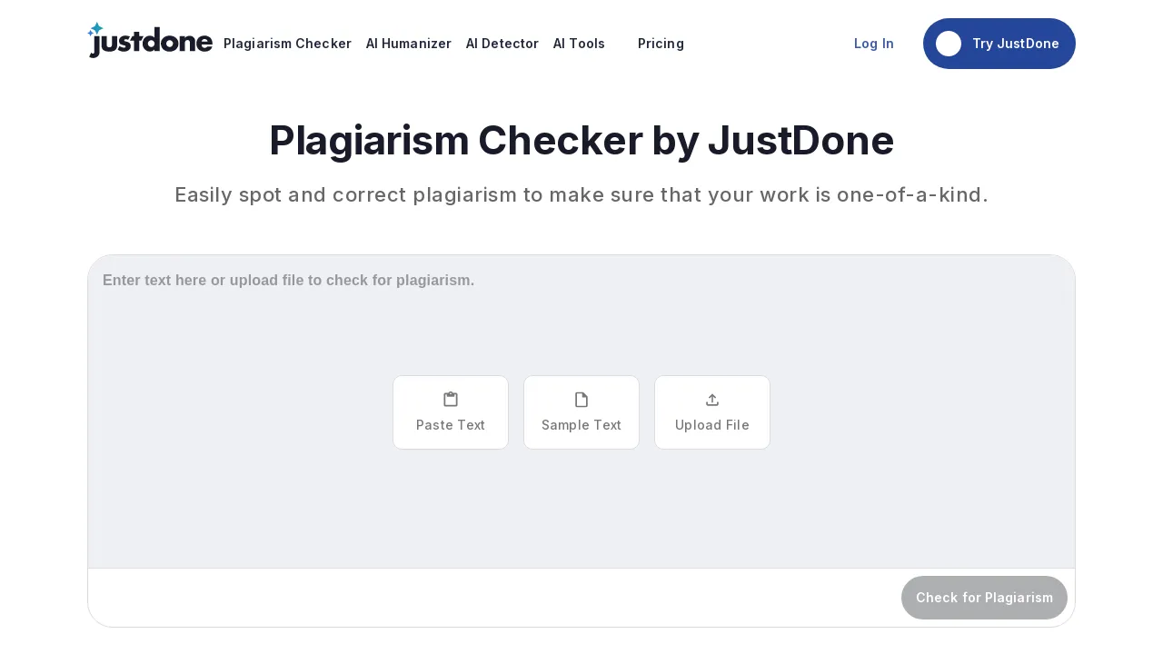 JustDone Plagiarism Checker screenshot