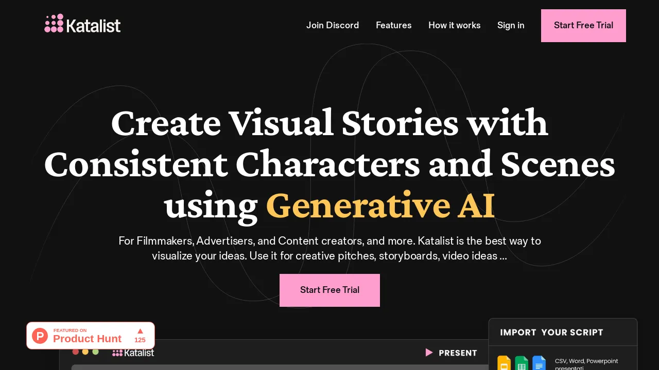 Katalist AI Storytelling Studio screenshot