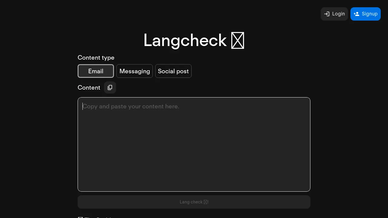 Langcheck screenshot