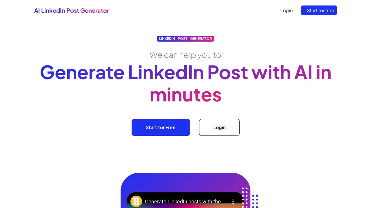 LinkedIn Post Generator AI screenshot