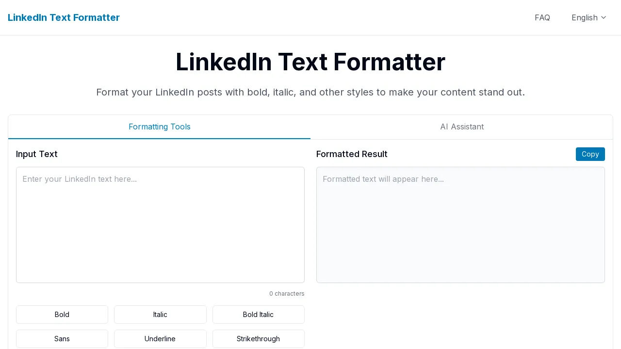 LinkedIn Text Formatter