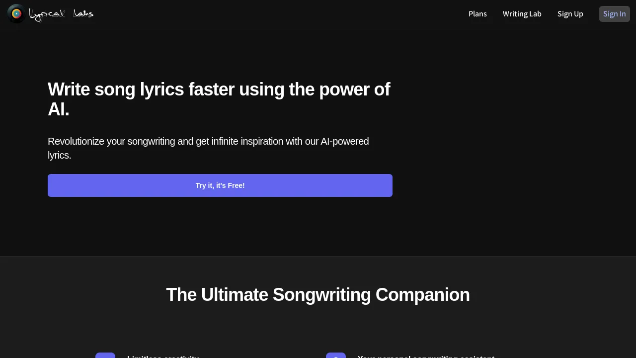 Lyricallabs screenshot