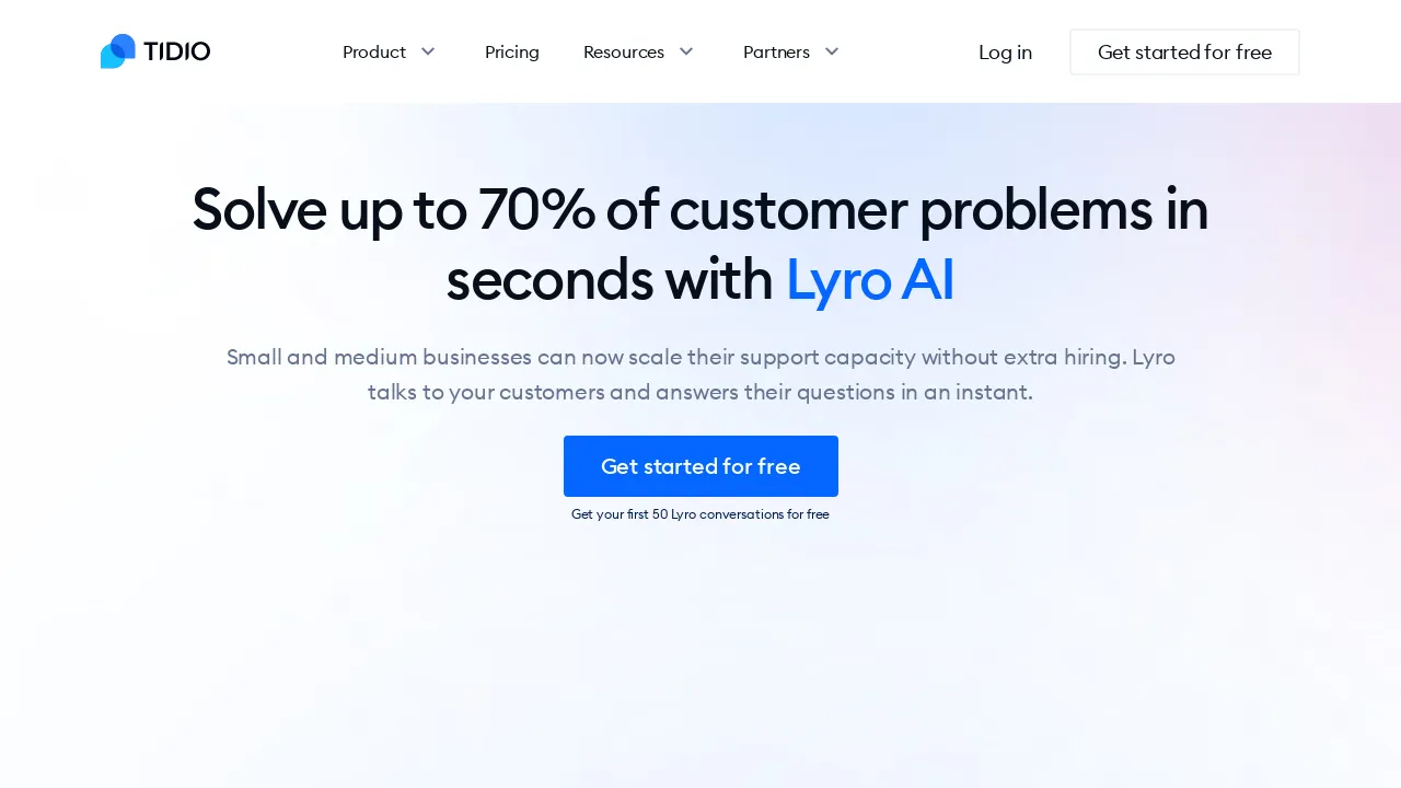 Lyro AI by Tidio screenshot