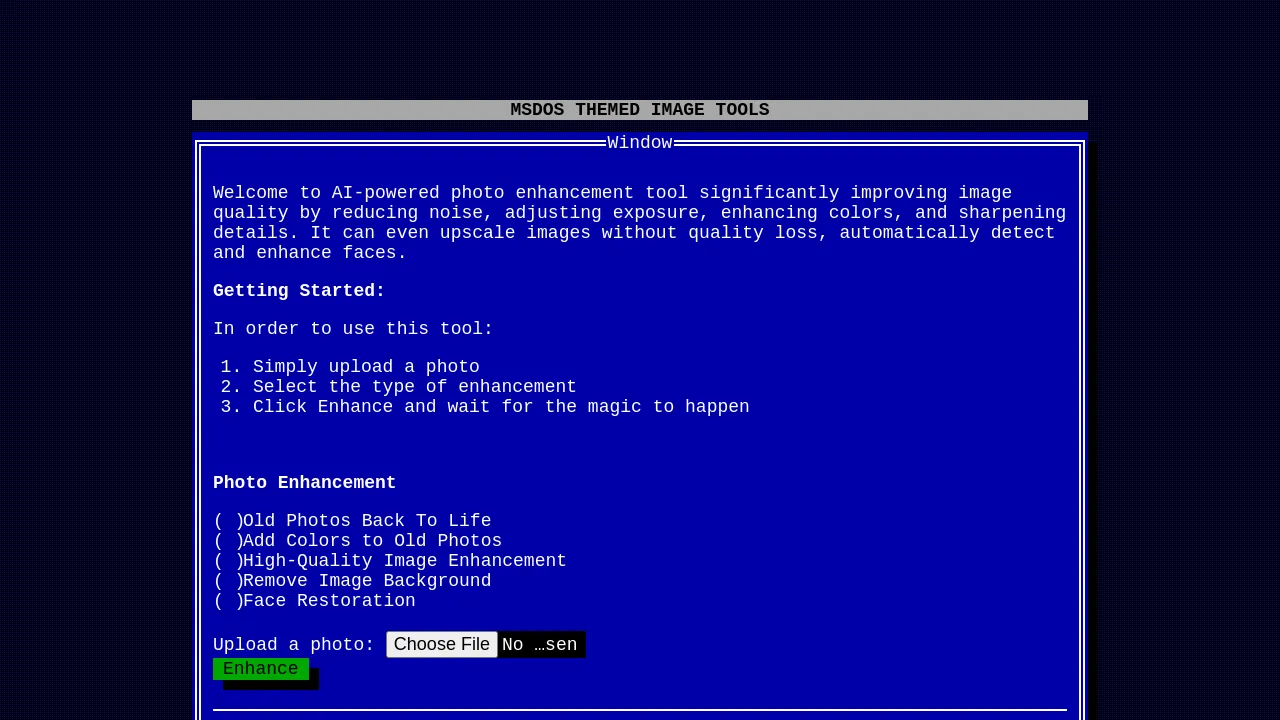 MSDOS image tools screenshot