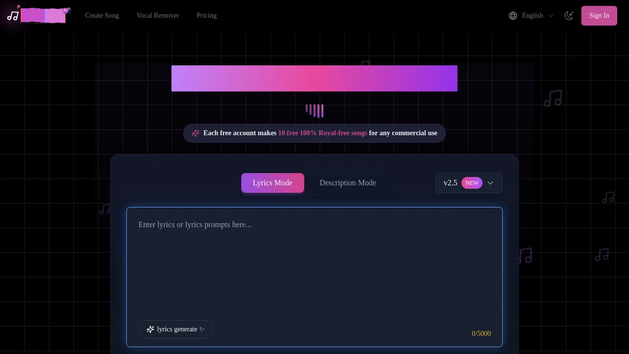 MakeSong-AI Music Generator screenshot