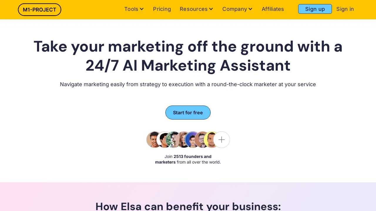 Marketing Assistant (Elsa AI) screenshot