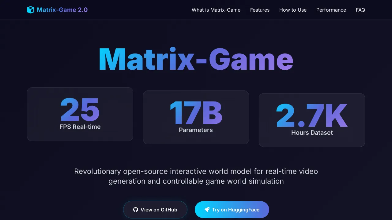 Matrix-Game 2.0 - Revolutionary Interactive World Model - BestofAI
