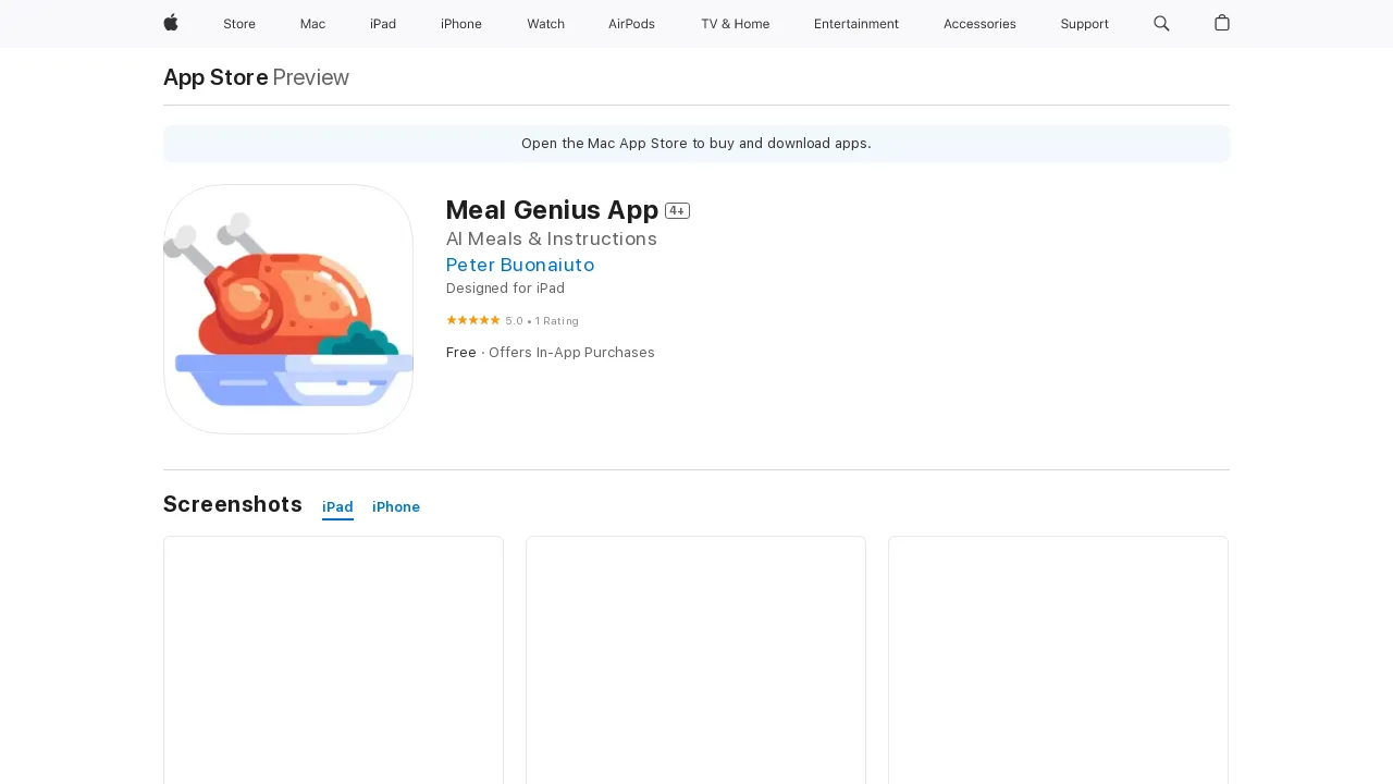 Meal Genius App screenshot