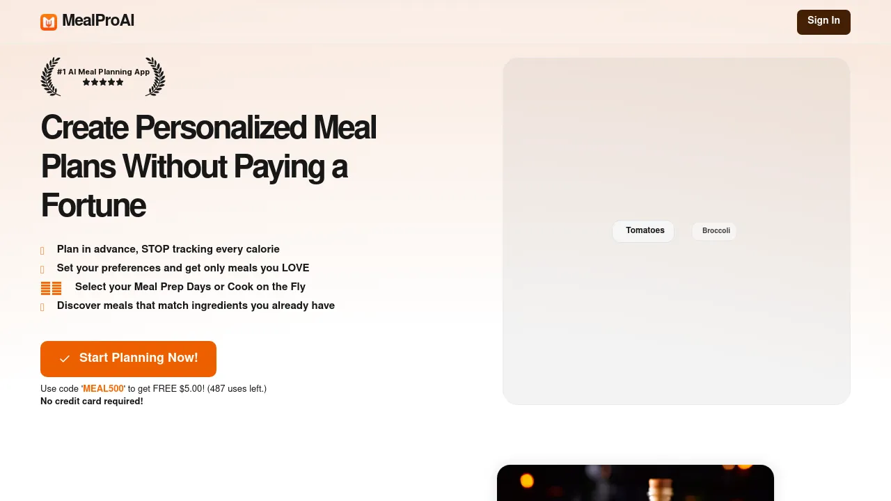 MealProAI screenshot