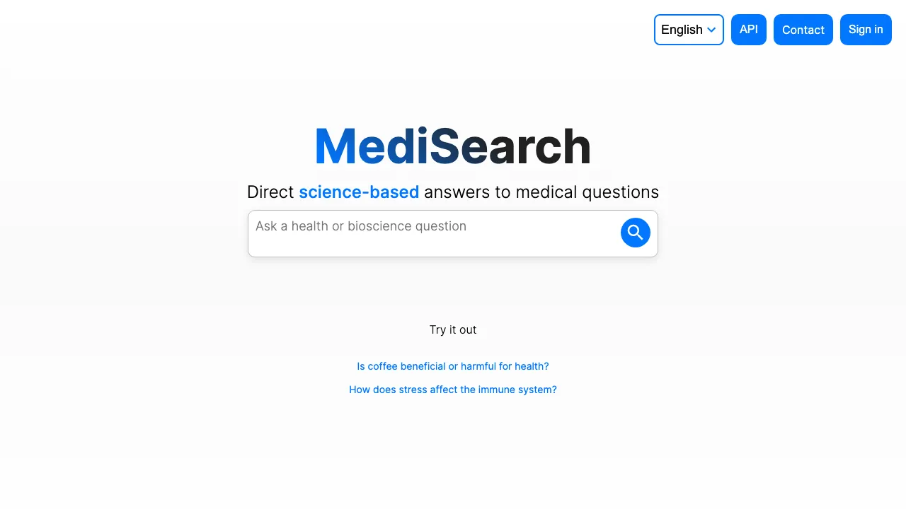 MediSearch screenshot