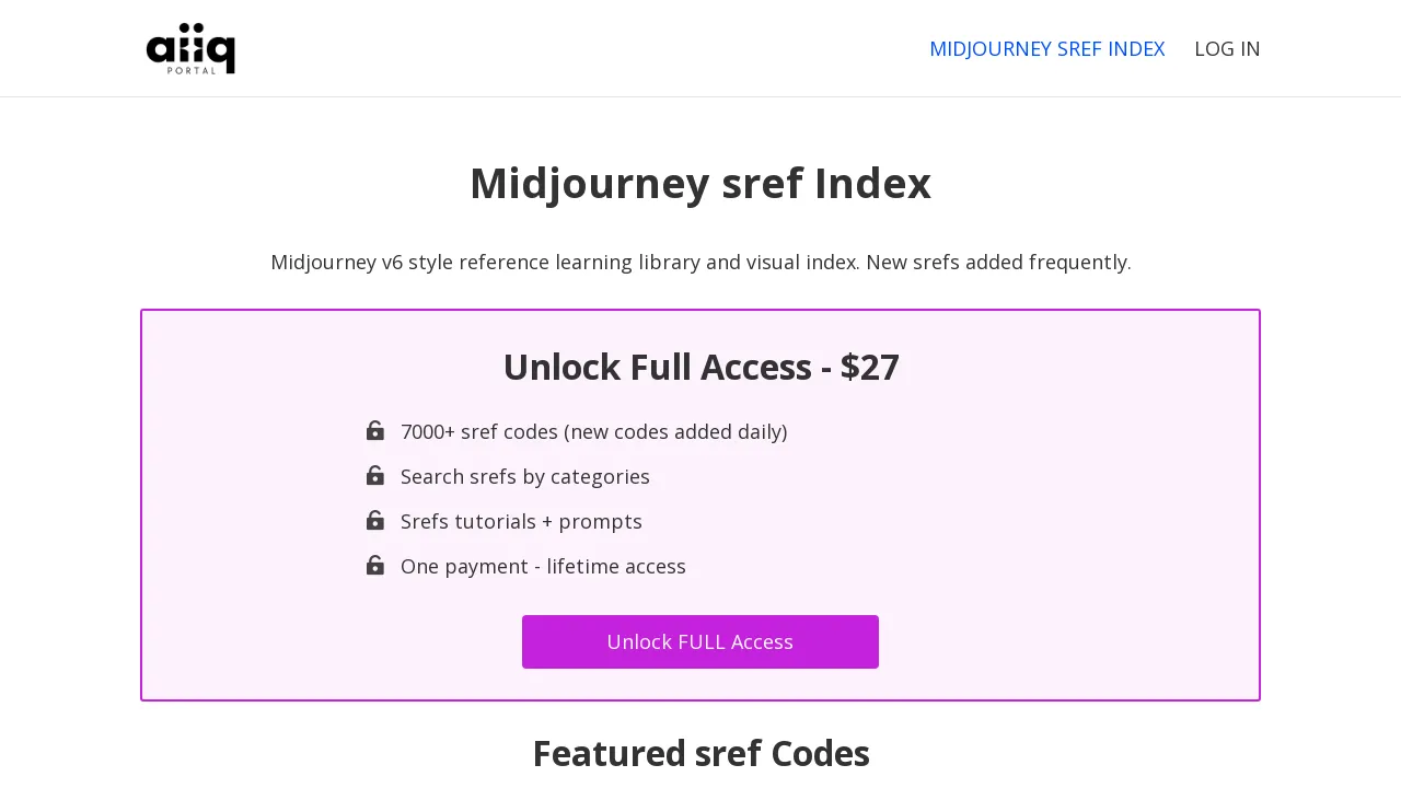 Midjourney Style Reference Codes screenshot