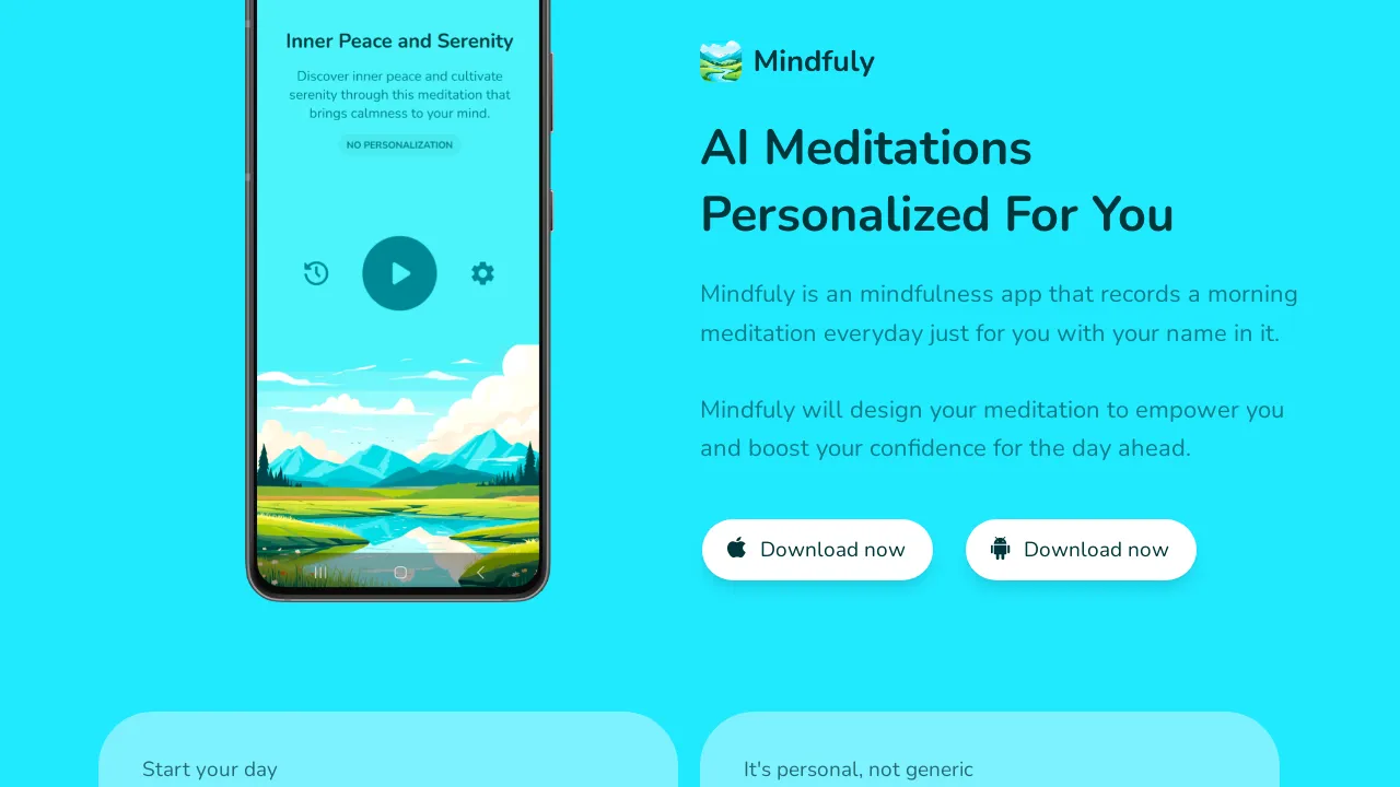 Mindfuly: Daily AI Meditations screenshot